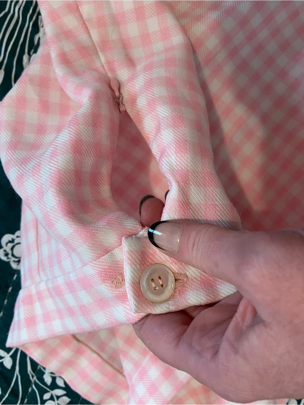 Vintage Pink and White Gingham A-Line Skirt - Picture 7 of 7